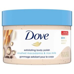 DOVE CRUSHED MACADAMIA & RICE MILK EXFOLIATING BODY POLISH
