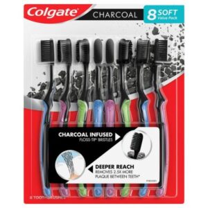 COLGATE CHARCOAL INFUSED FLOSS-TIP SLIM SOFT TOOTHBRUSH