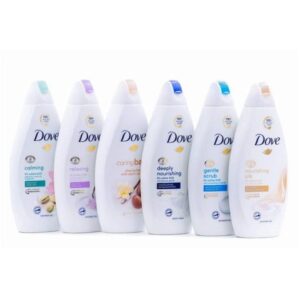 DOVE DVBW-ASSORTED6PK 16.9 OZ BODY WASH WITH SHEA BUTTER DEEP MOISTURE PISTACHIO CREAM & COCONUT MILK