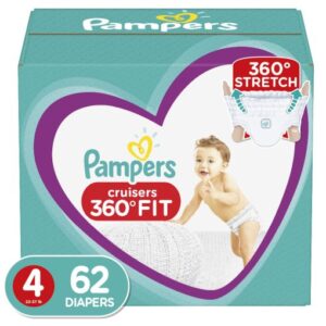 PAMPERS CRUISERS 360 FIT DIAPERS, ACTIVE COMFORT, SIZE 4